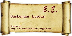 Bamberger Evelin névjegykártya